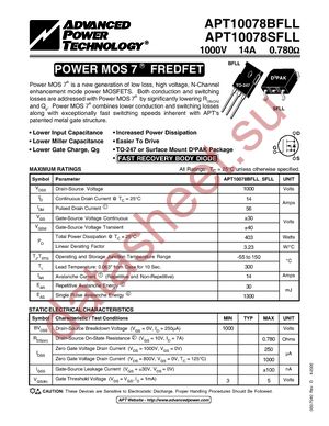 APT10078SFLLG datasheet  